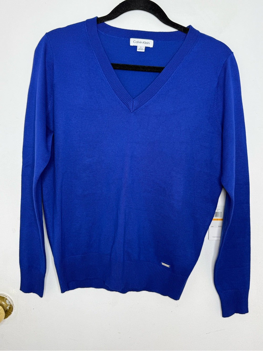 Calvin Klein V-Neck Sweater in Royal Blue